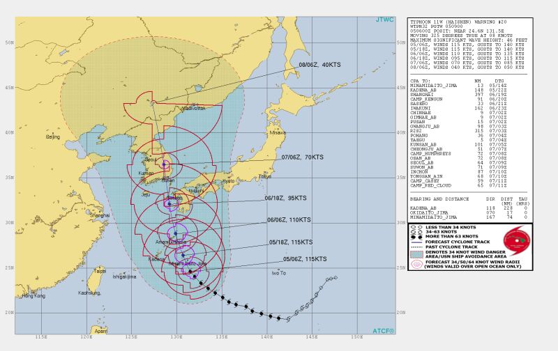 První super tajfun v roce 2020. Haishen ohrožuje Japonsko a Jižní Koreu